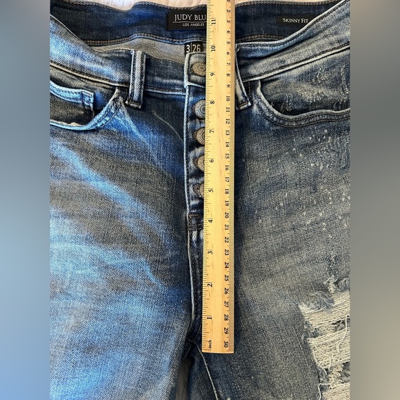 Judy Blue Destroyed Skinny Fit Jeans Size 26 - Picture 3 of 7